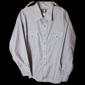 Flying R Ranchwear long sleeve western pearl snap shirt mens XL made USA